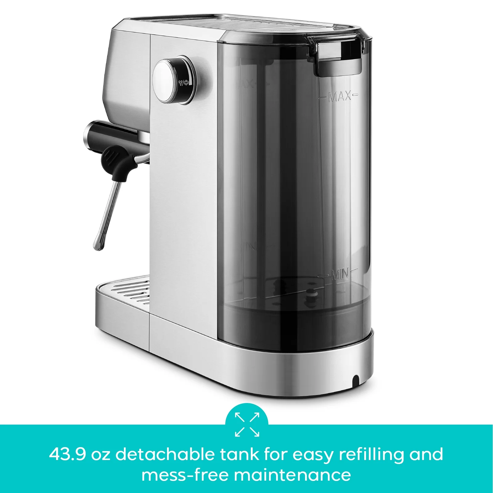 CASABREWS 3700gense, 20 Bar Espresso Machine and Coffee Maker with Milk Frother, Silver