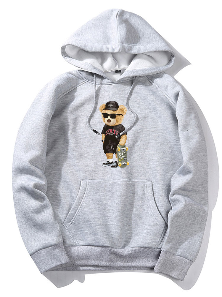 Sweat à capuche imprimé Skate Bear