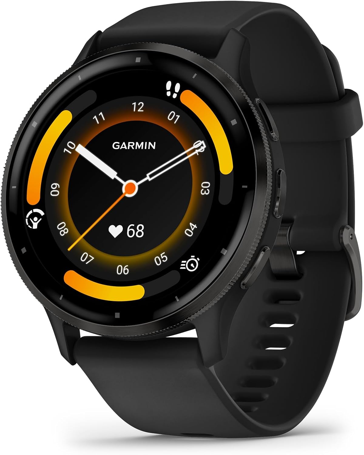 Garmin Venu 3 Running GPS Smartwatch with AMOLED Display  Advanced Health  Fitness Features  Up to 14 Day Battery Life with Signature Power Bundle | Slate with Black Silicone Band