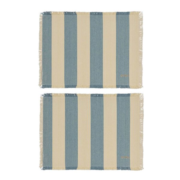 Toppu bordbrikke 48x36 cm 2 stk blue/offwhite