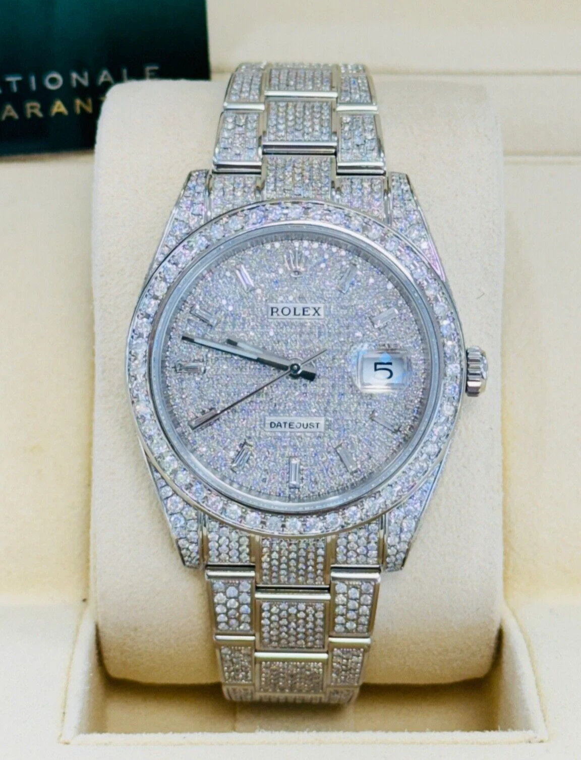 Rolex Datejust 41 126300 Fully Custom Diamond Pave Rectangular Dial
