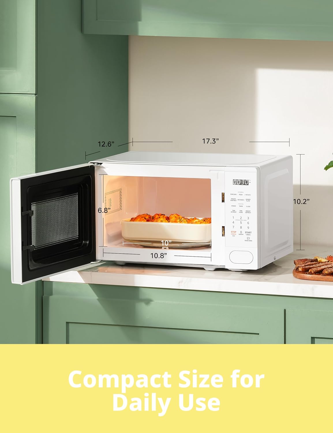 COMFEE' Countertop Microwave Oven 0.7 Cu.Ft, 700W, White, 11 Power Levels