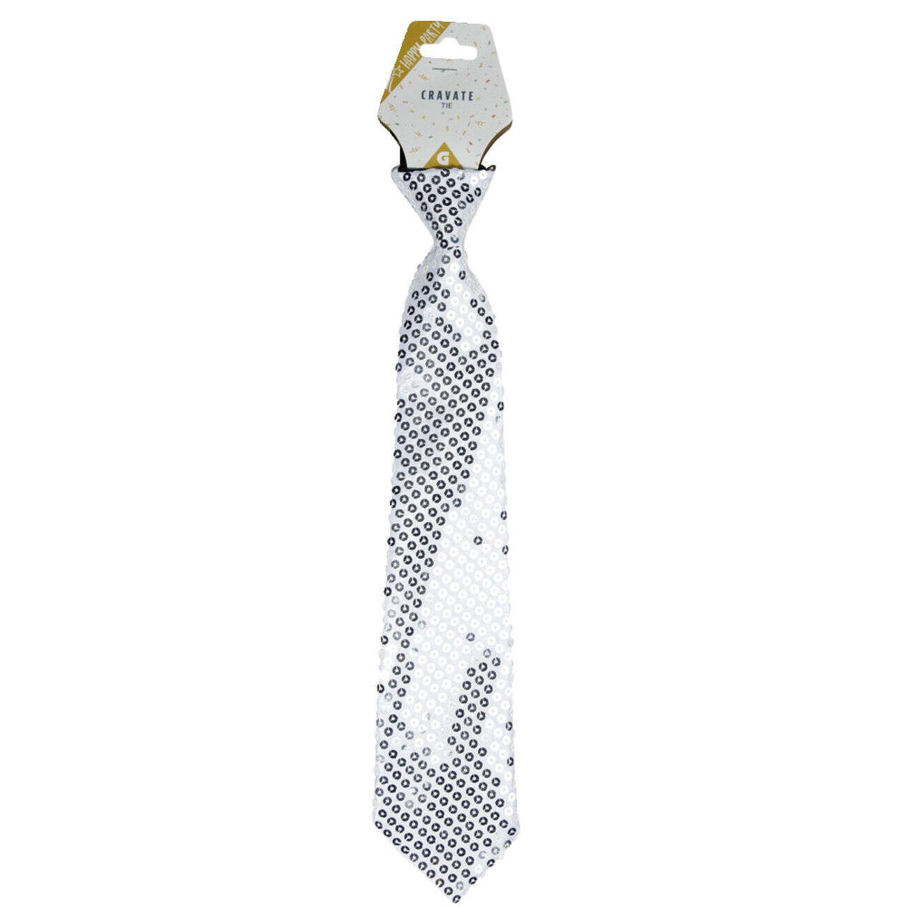 Cravate à sequins L35cm - 2 modèles doré ou argenté