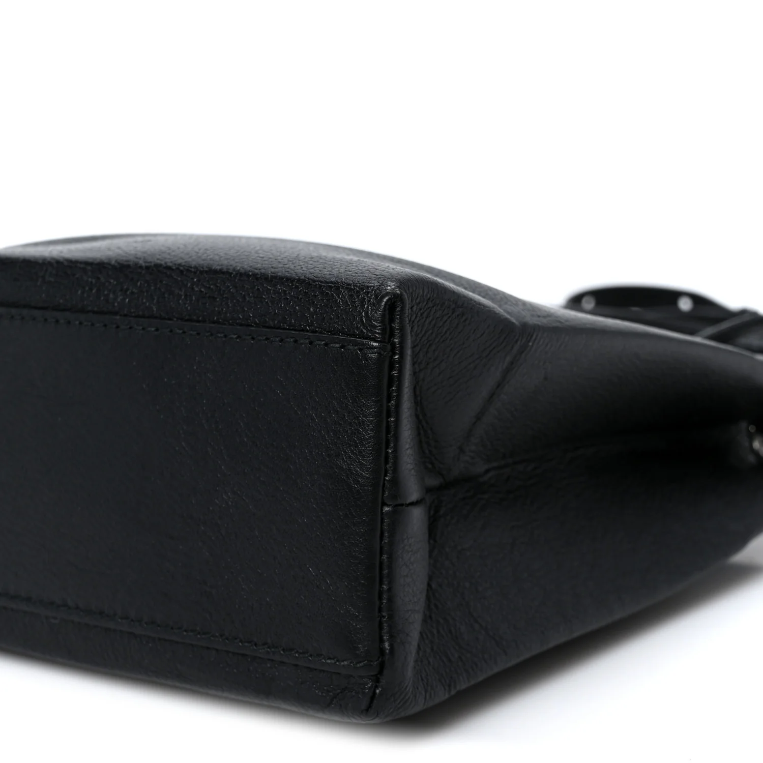 Calfskin Logo XXS Shopping Tote Black