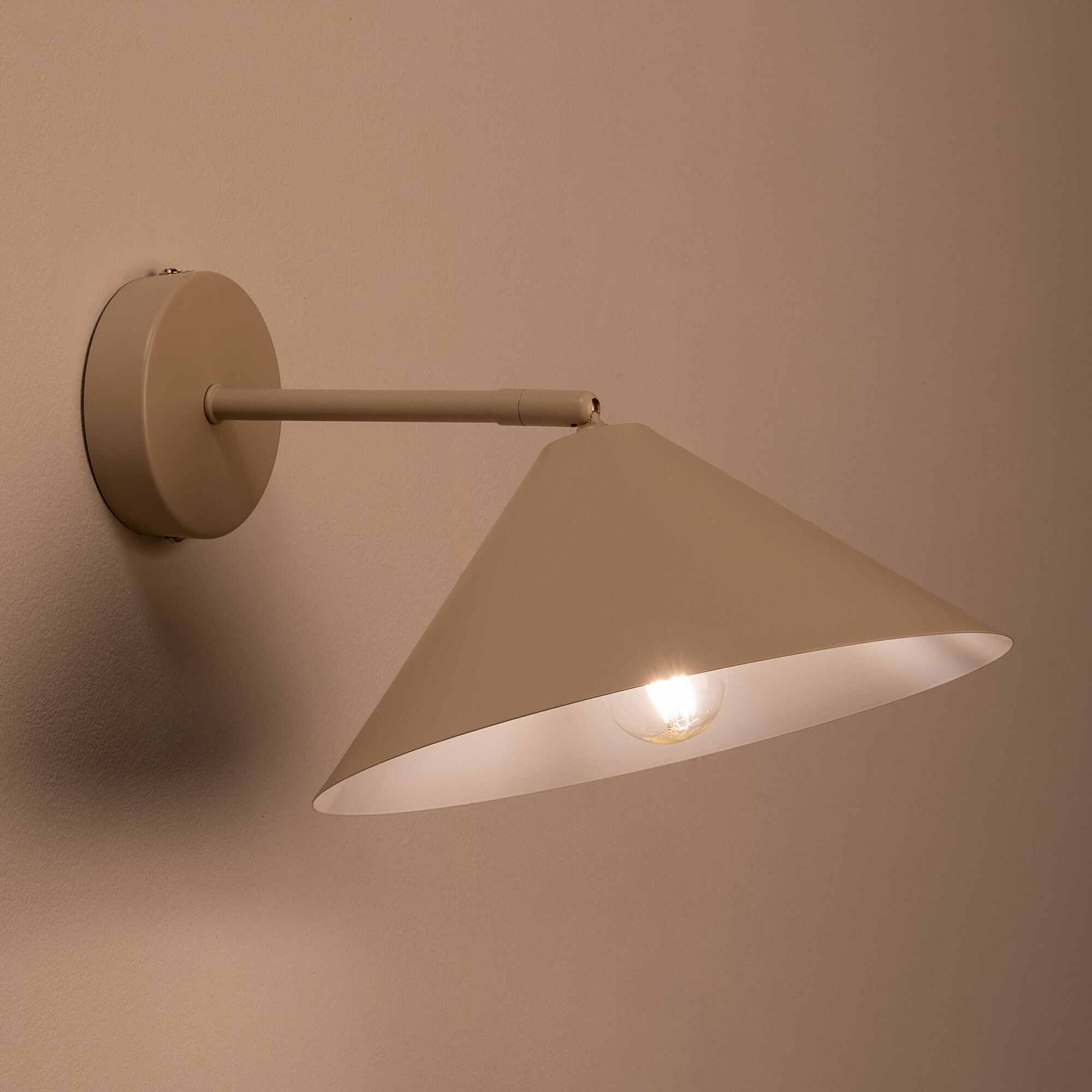 RAVENNE - Applique murale électrifiée en fer D25cm - beige sable