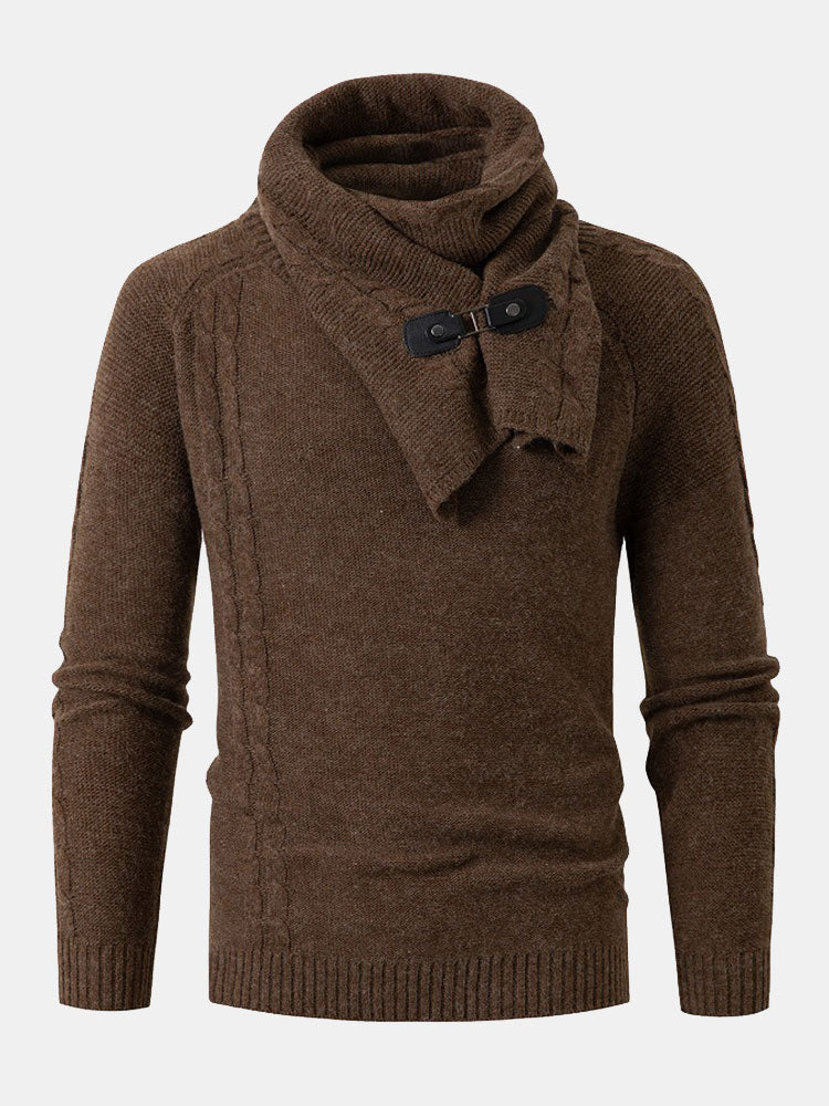 Pull à col écharpe amovible