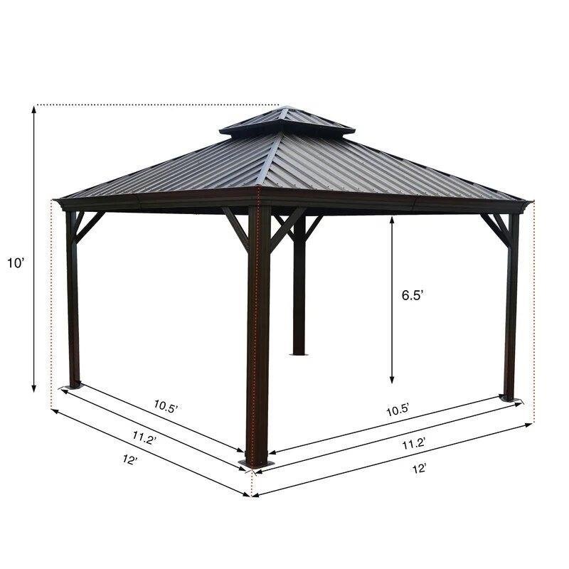 Gazebo de patio en aluminium Alexander 12 pi L x 12 pi P