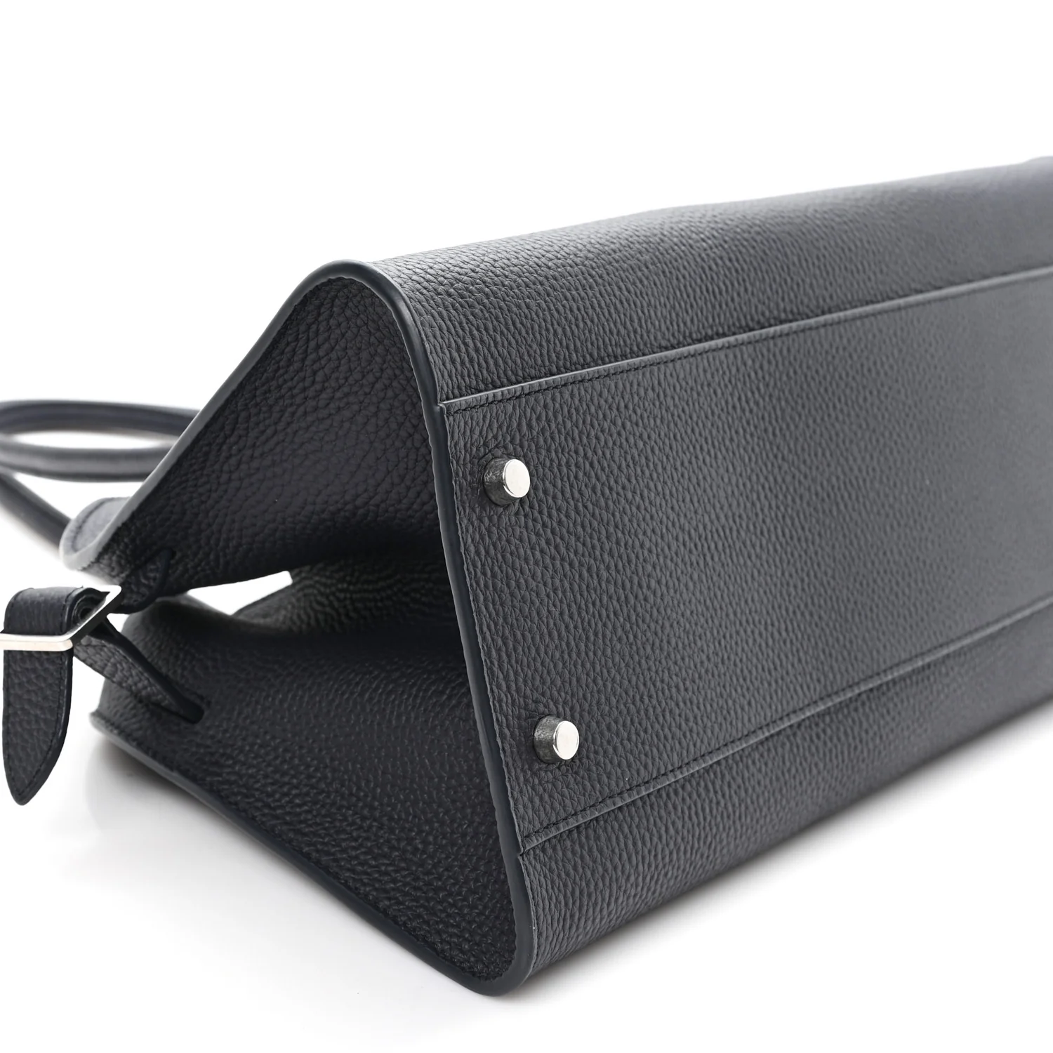 Matte Grained Calfskin Margaux Shoulder 12 Marine