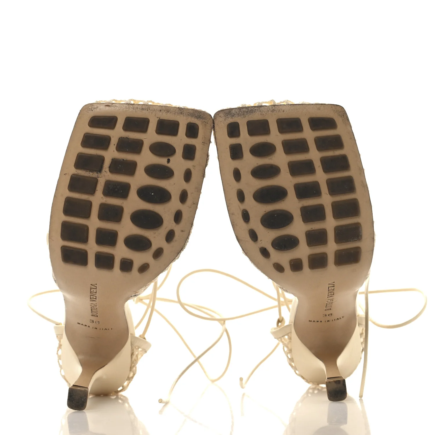 Mesh Nappa Stretch Ankle Tie Sandals 36 Toile