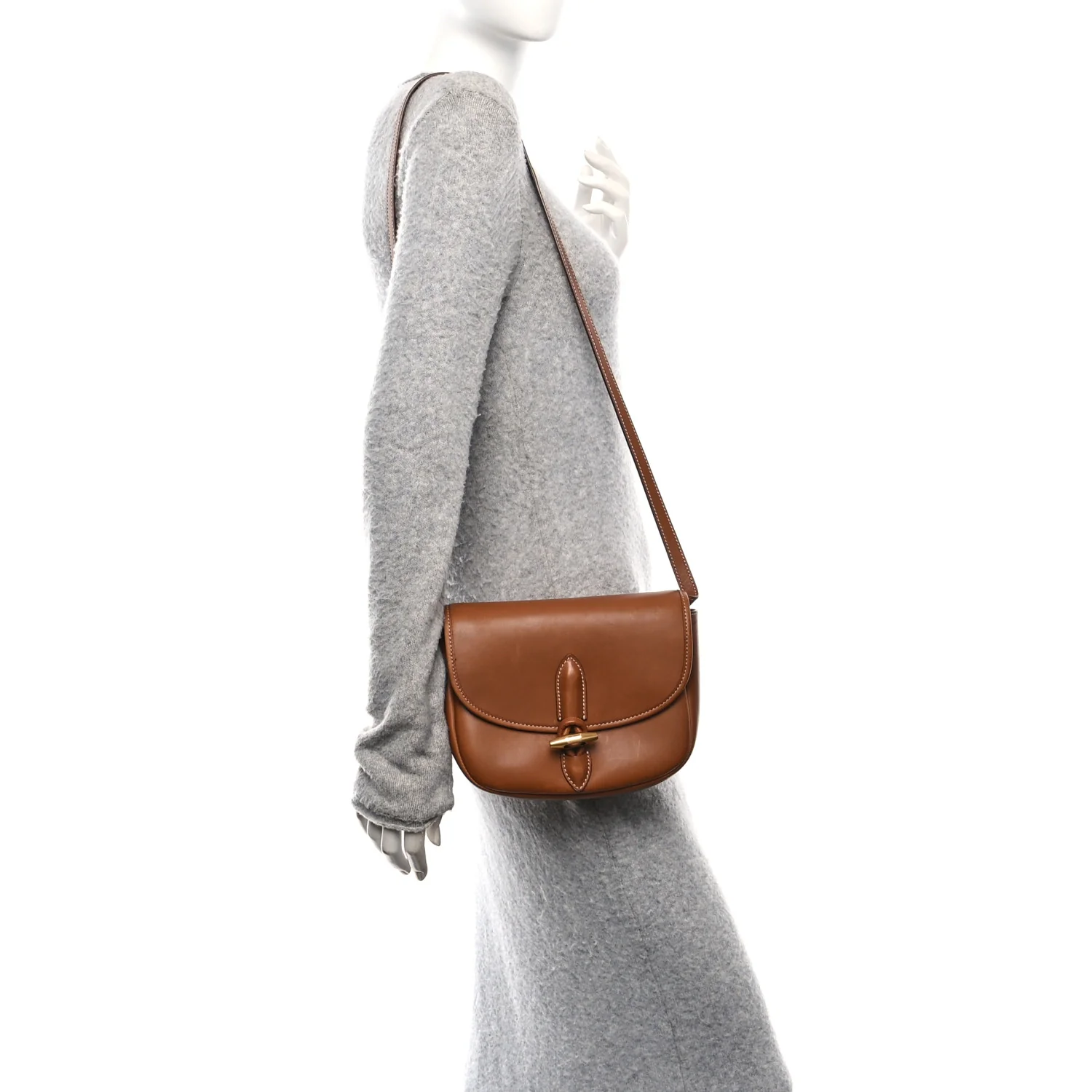 Vegetable Tanned Calfskin Le Caban Satchel Bag Brick
