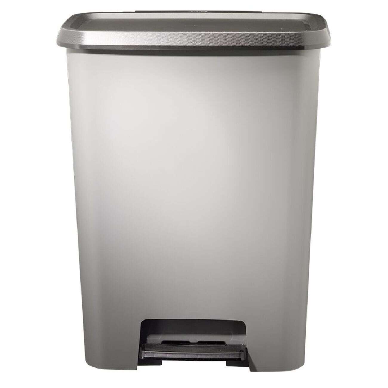 Poubelle à pédale plastique gris 50L