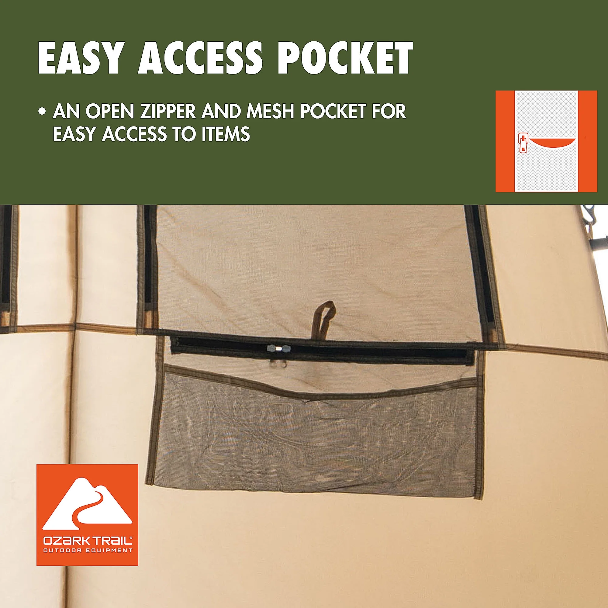 Ozark Trail 2 - Room Shower & Utility Tent Combo Includes 5 - Gallon Water Container, Easy Setup, Maximum Occupancy Is 2. Khaki Colour