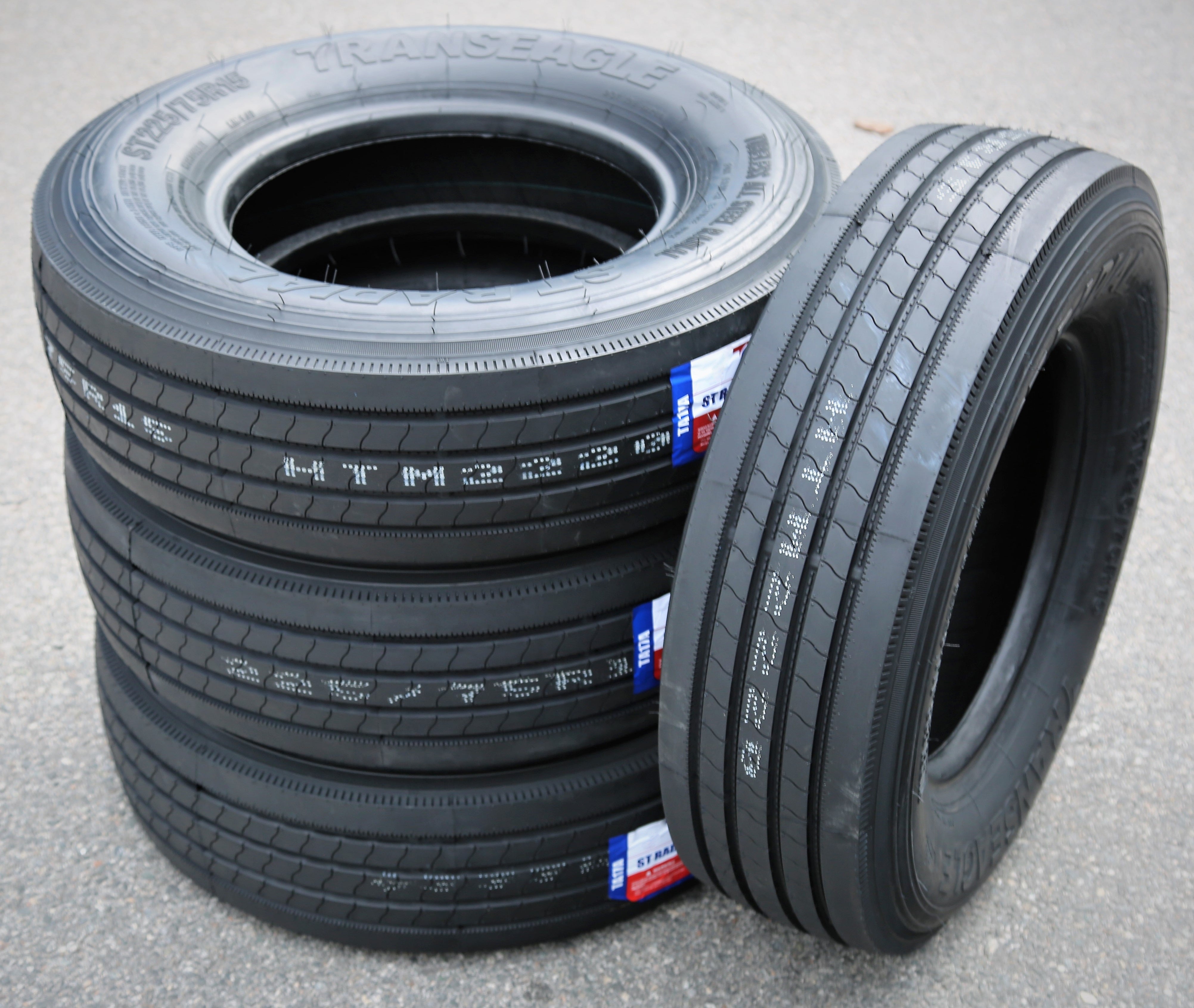 Ensemble de 4 (QUATRE) pneus de remorque Transeagle All Steel ST Radial ST 225/75R15 indice de charge G (14 plis)