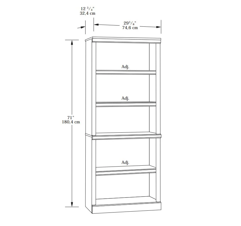 Better Homes & Gardens 71 Ashwood Road 5 Shelf Bookcase, Black Finish