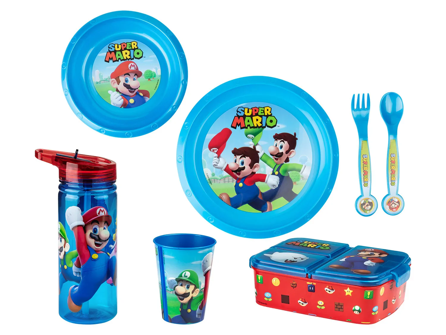 Nintendo Gourde Super Mario, bote  sandwichs ou set de vaisselle