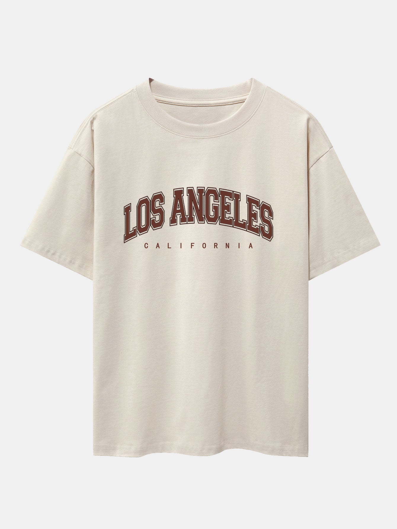 T-shirt oversize épais imprimé Los Angeles et pantalon cargo en velours côtelé coupe ample