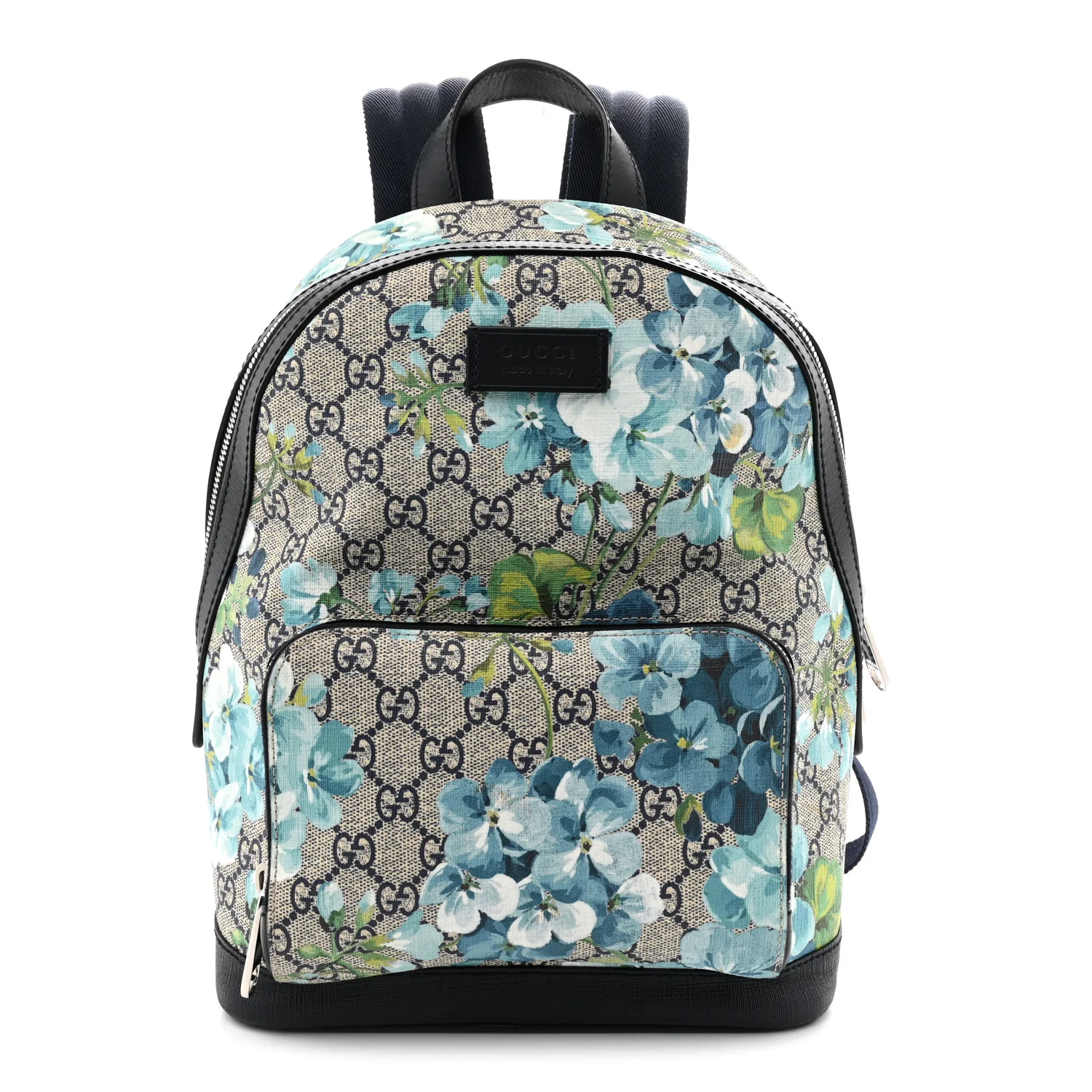 GG Supreme Monogram Blooms Small Day Backpack Blue