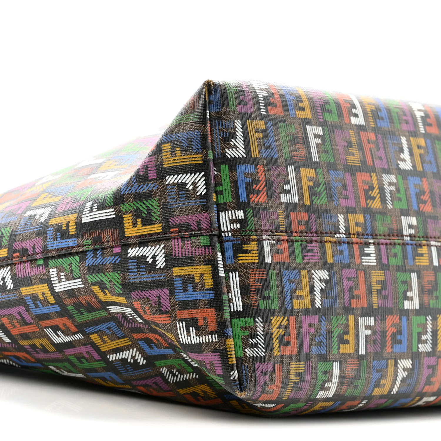 Zucca Spalmati Patent Zucchino Screen Print Medium Roll Tote Tobacco Multicolor Black