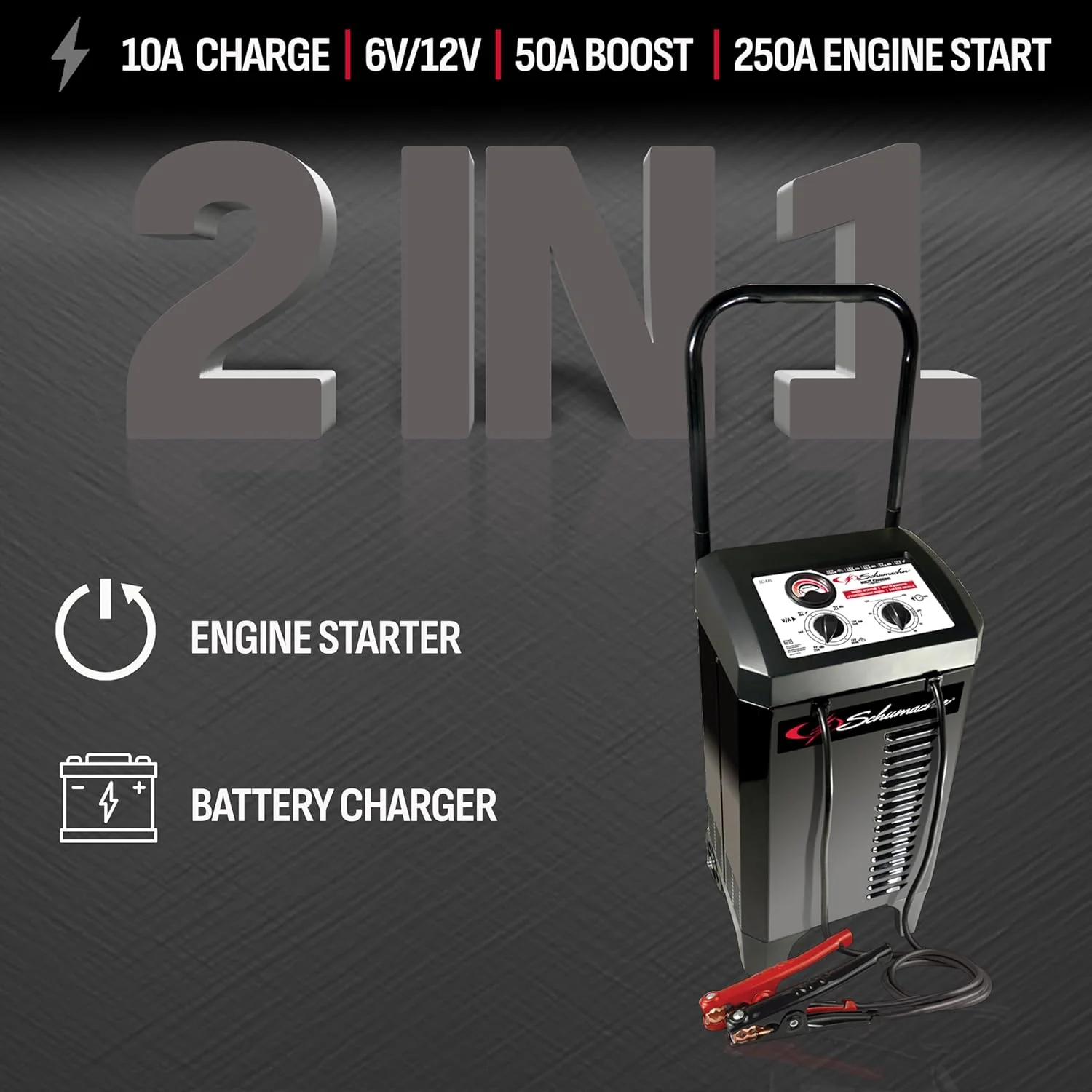 250/50/25/10 Amp Manual Wheel Charger with Engine Start