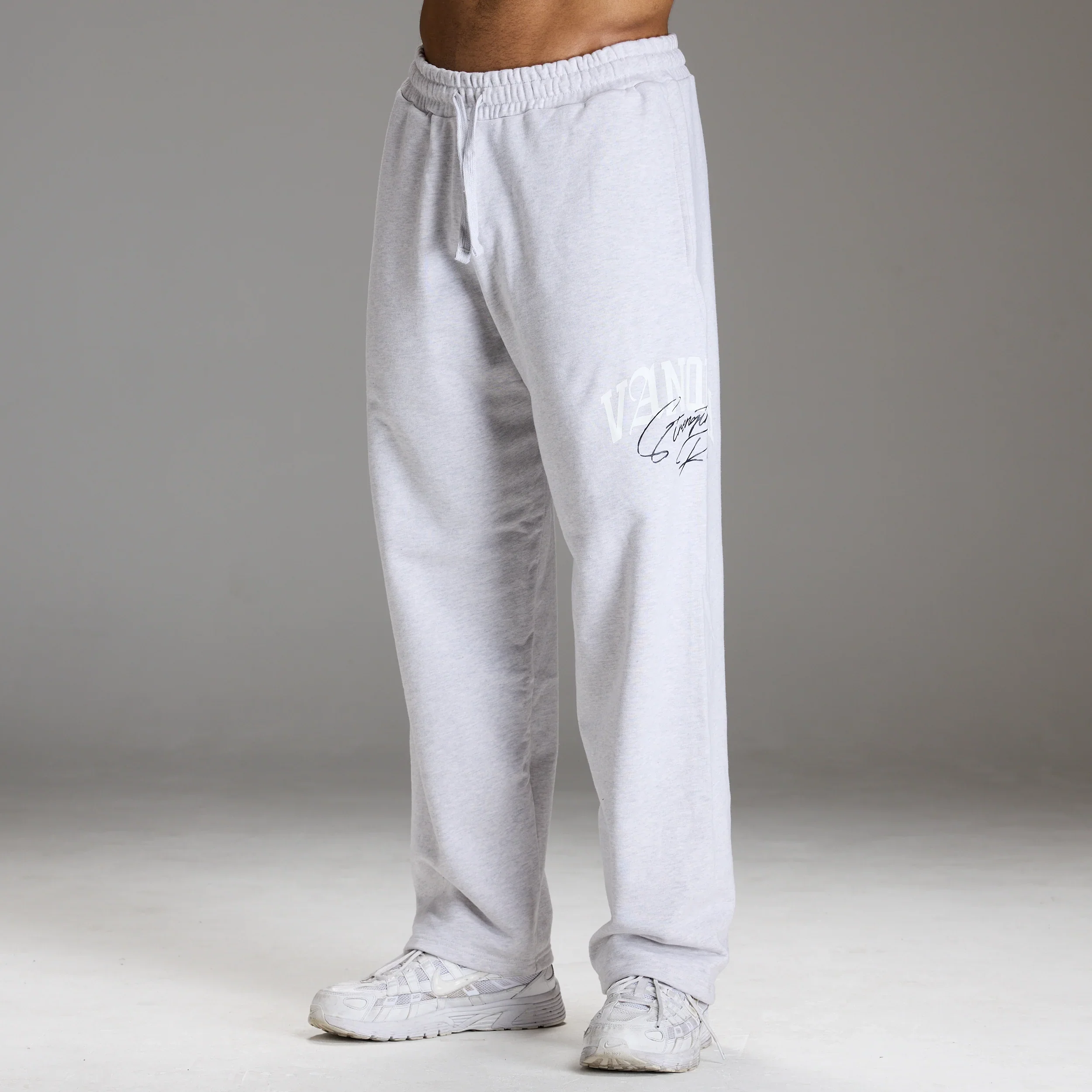 STRENGTH REGIME LIGHT GREY MARL STRAIGHT LEG SWEATPANT