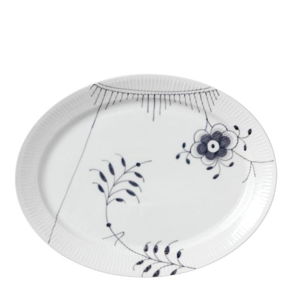 Sort Mega Riflet oval tallerken 35 cm