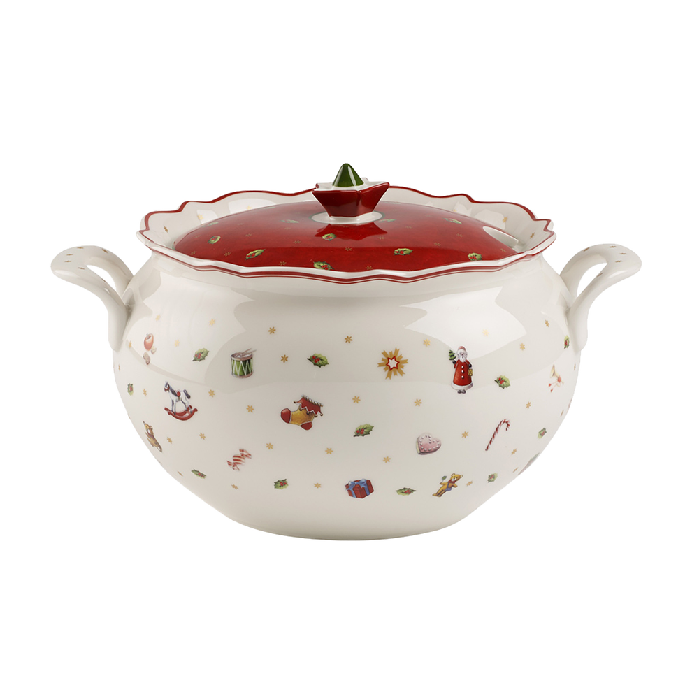 Toy's Delight Tureen - Red, 111.6 oz, Premium Porcelain