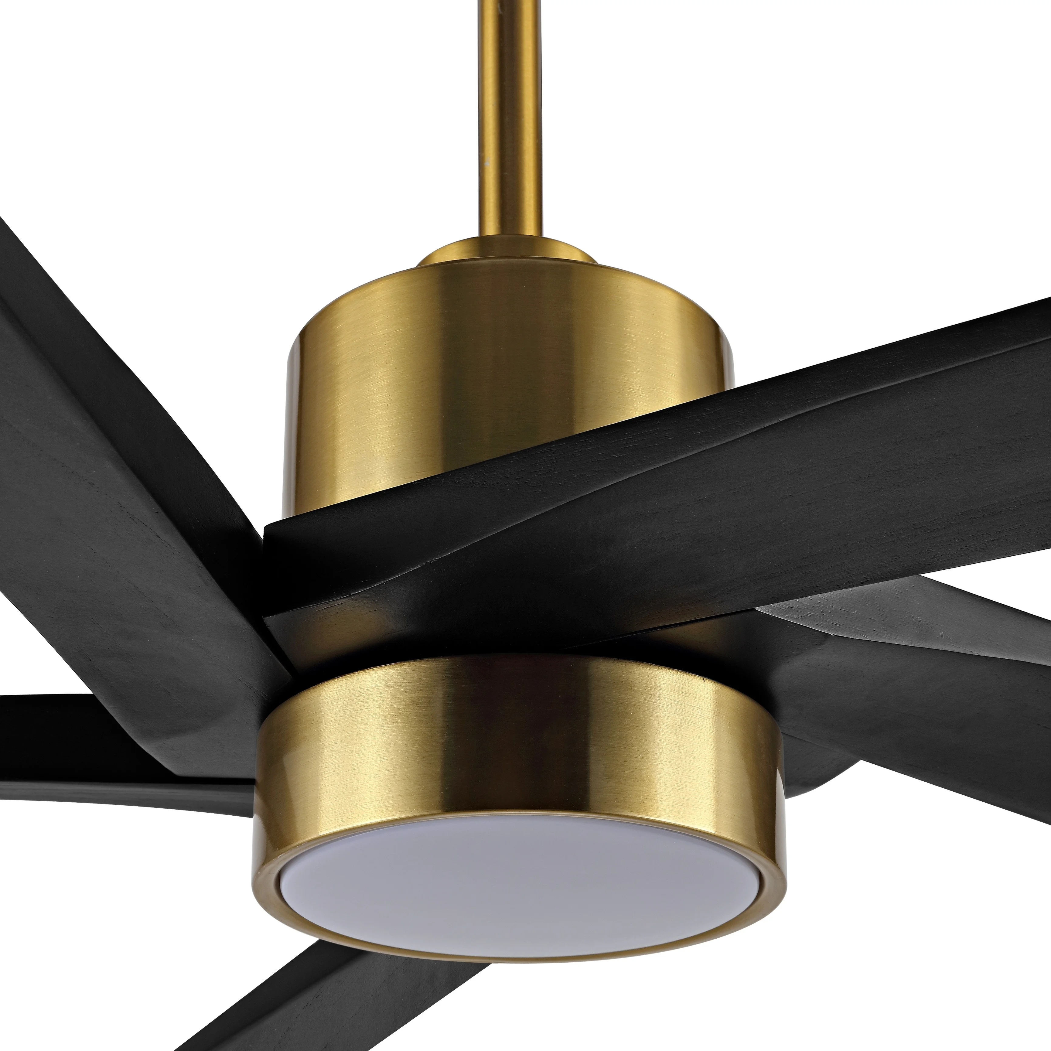 54 DC Ceiling Fan with Lights and Remote Control, 5 Reversible Carved Wood Blades Brass/Black(Brass/Black) - Image 8