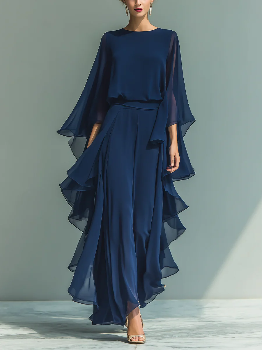 Aurore | Ensemble Élégant en Chiffon avec Volants