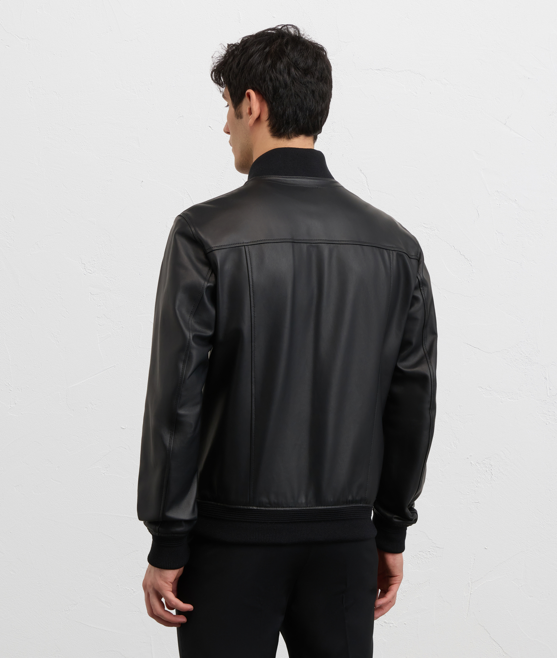 BLACK LAMB NAPPA BOMBER JACKET