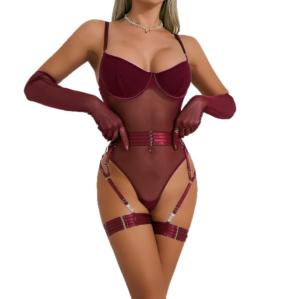 Be You Cat: Sexy Strappy Bodysuit with Thigh Rings