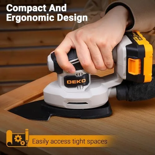 Cordless Detail Sander: Multi-Function Mouse Sander Electric Sander Tool Palm Sanders with Dust Collector, 3 Additional Attachments12pcs Sandpapers for Home Decoration - Image 3