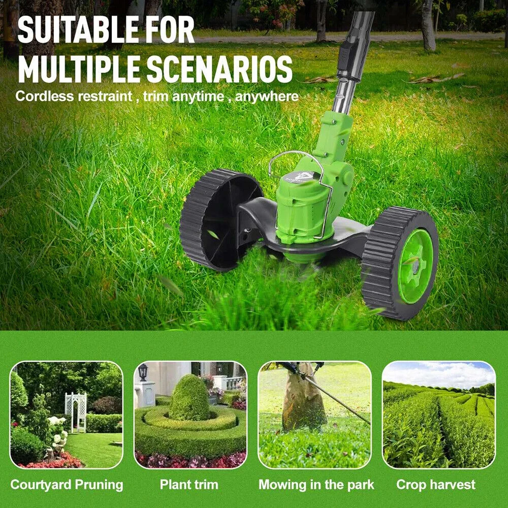 YouLoveIt Electric Weed Eater Lawn Edger Grass String Trimmer Cutter Grass Trimmer Edger Lawn Tool Electric Weed Eater Battery Powered for Garden Yard