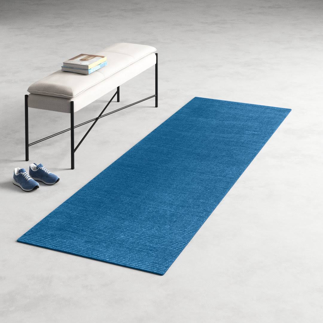 Crowe Handmade Wool Dark Blue Area Rug AllModern Rug Size: Runner 2'6