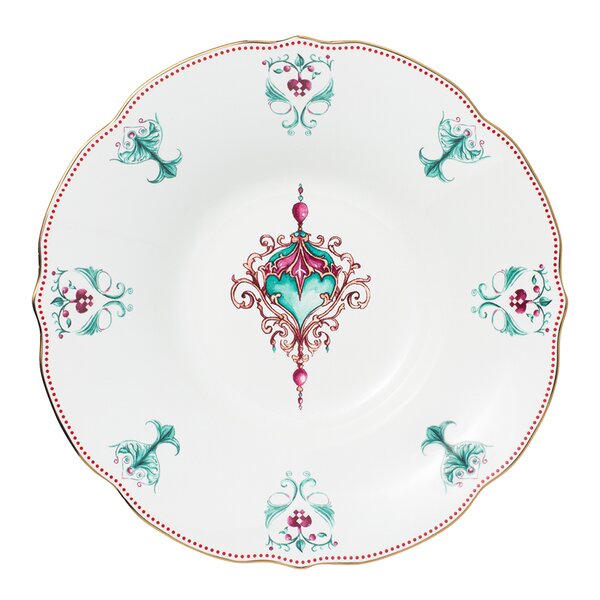 Lucia dyp tallerken 22 cm hvit/rød/grønn