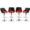 Set of 4 Modern Swivel Bar Stools for Kitchen Counter Faux Leather Height Adjustable Barstools Chairs, Red/Black(Black) - Image 4