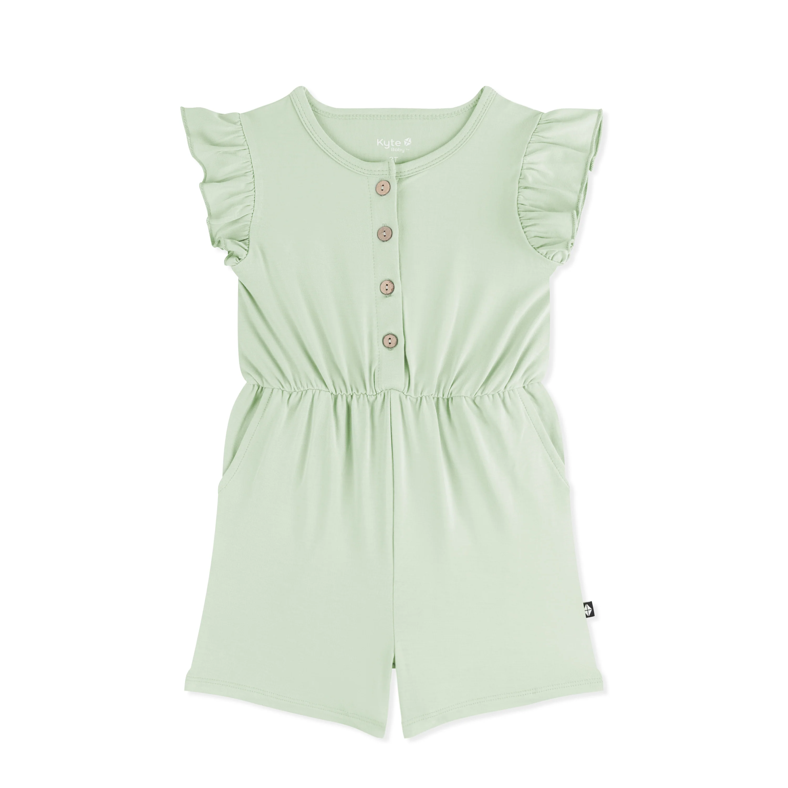 Flutter Sleeve Romper in Basil