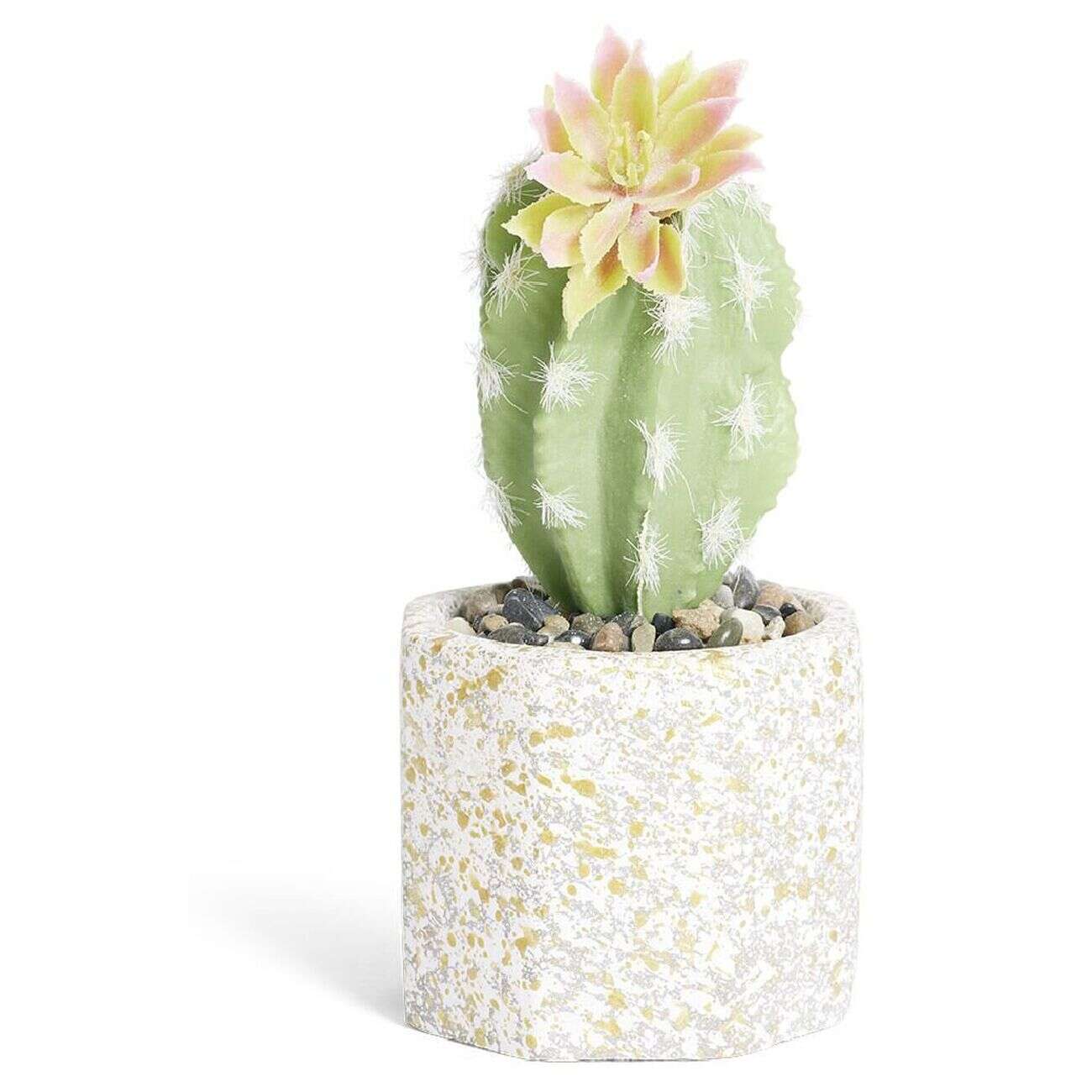 Cactus artificiel dans pot PVC Ø7,5xH15cm