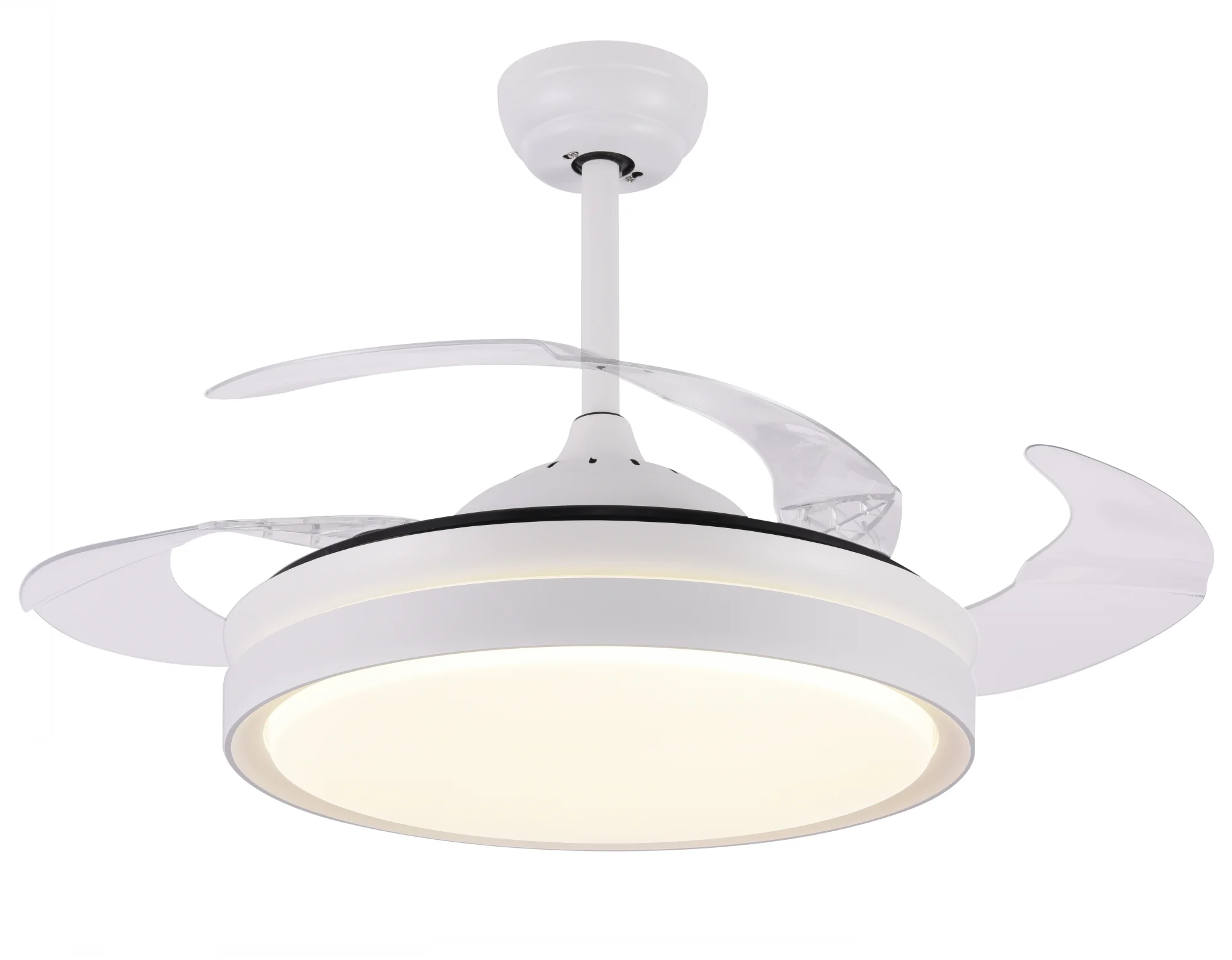 42" Retractable LED Ceiling Fan with Remote Control and Light Kit Included