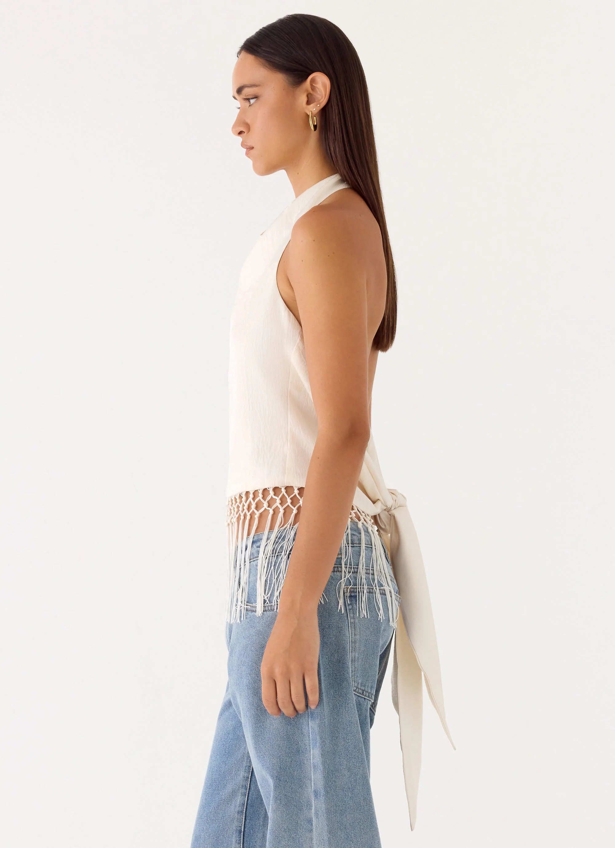 Mania Tassel Top - Ivory