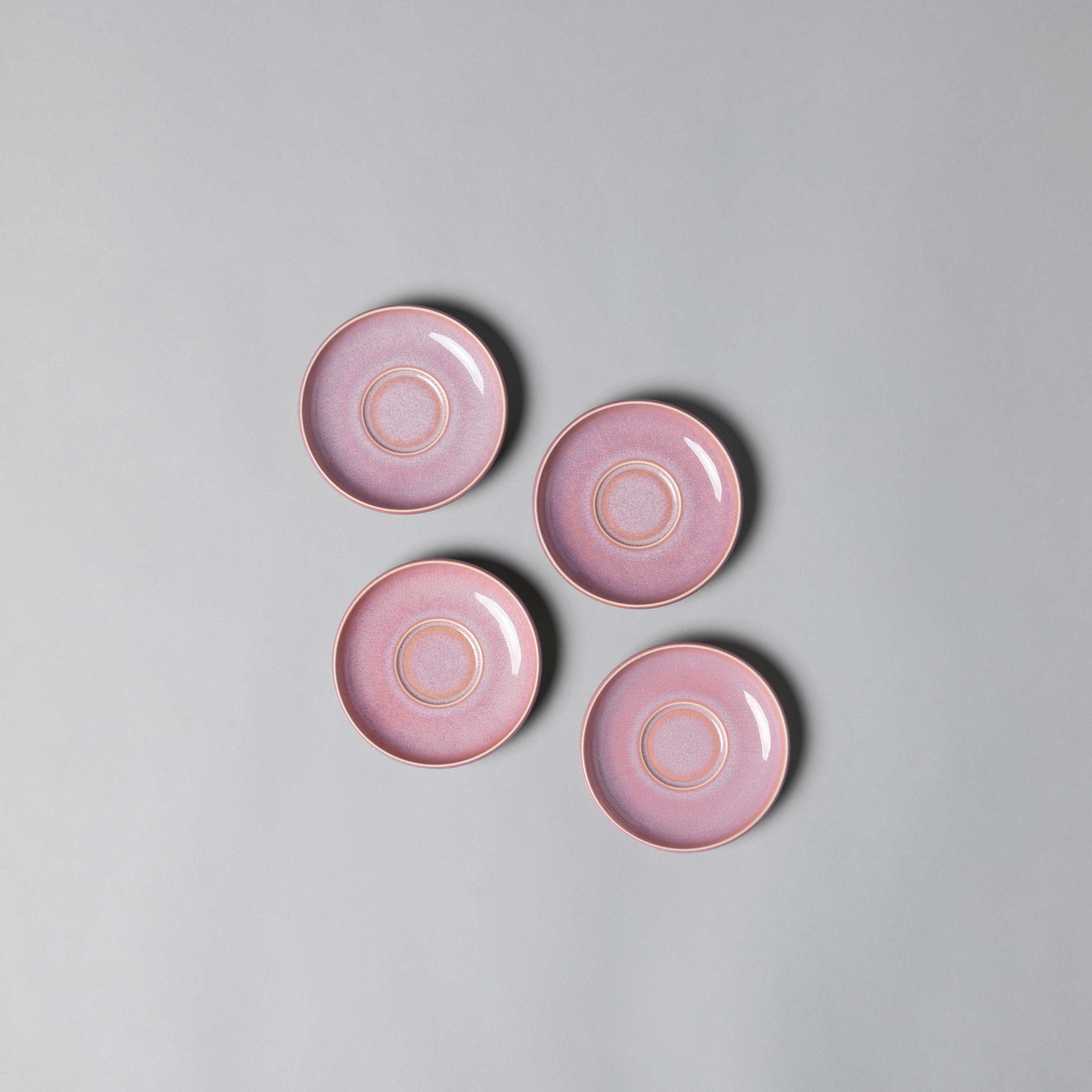Perlemor Espresso cup saucer - Pink, 4.8'', Premium Porcelain