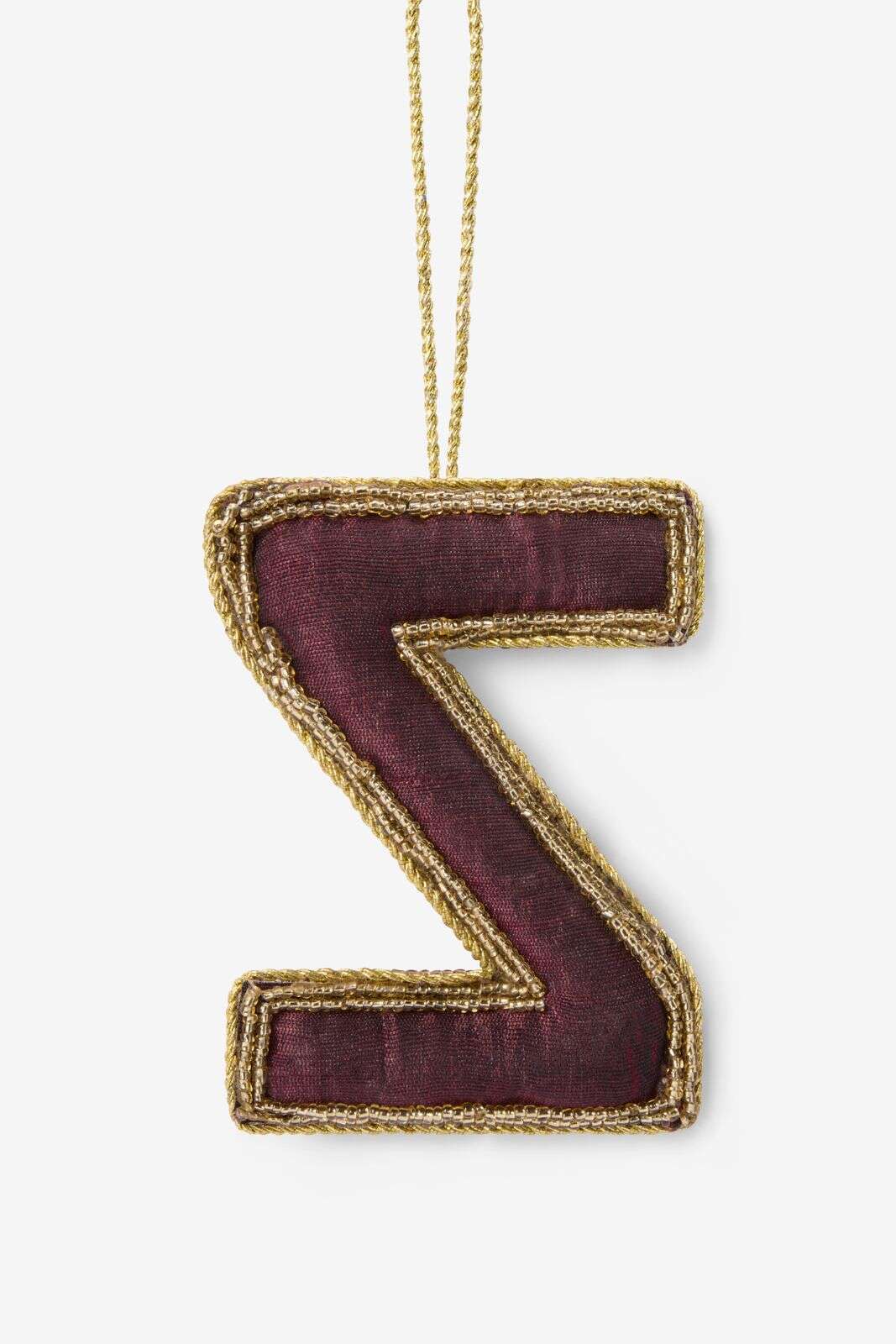 Donkerpaarse kersthanger letter Z