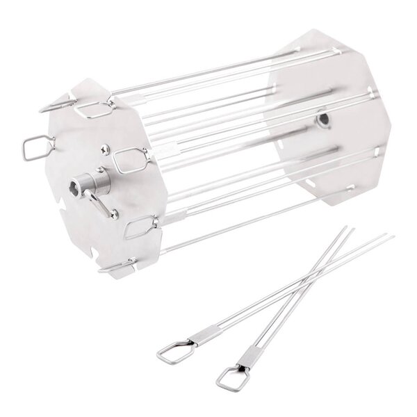 Grillspydholder rotisseri 31x18 cm rustfritt stål