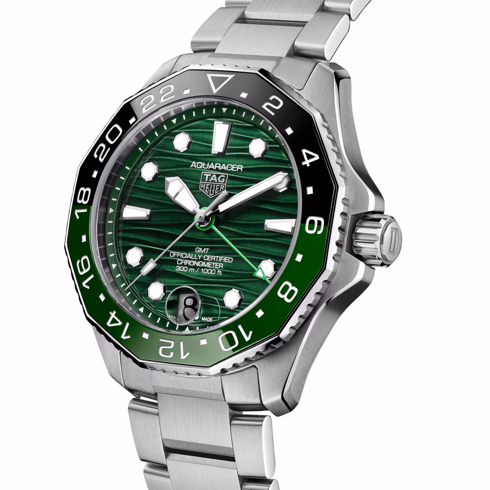 【Super Clone】TAG Heuer Aquaracer Professional 300 GMT 42mm Mens Watch Green WBP5115.BA0013