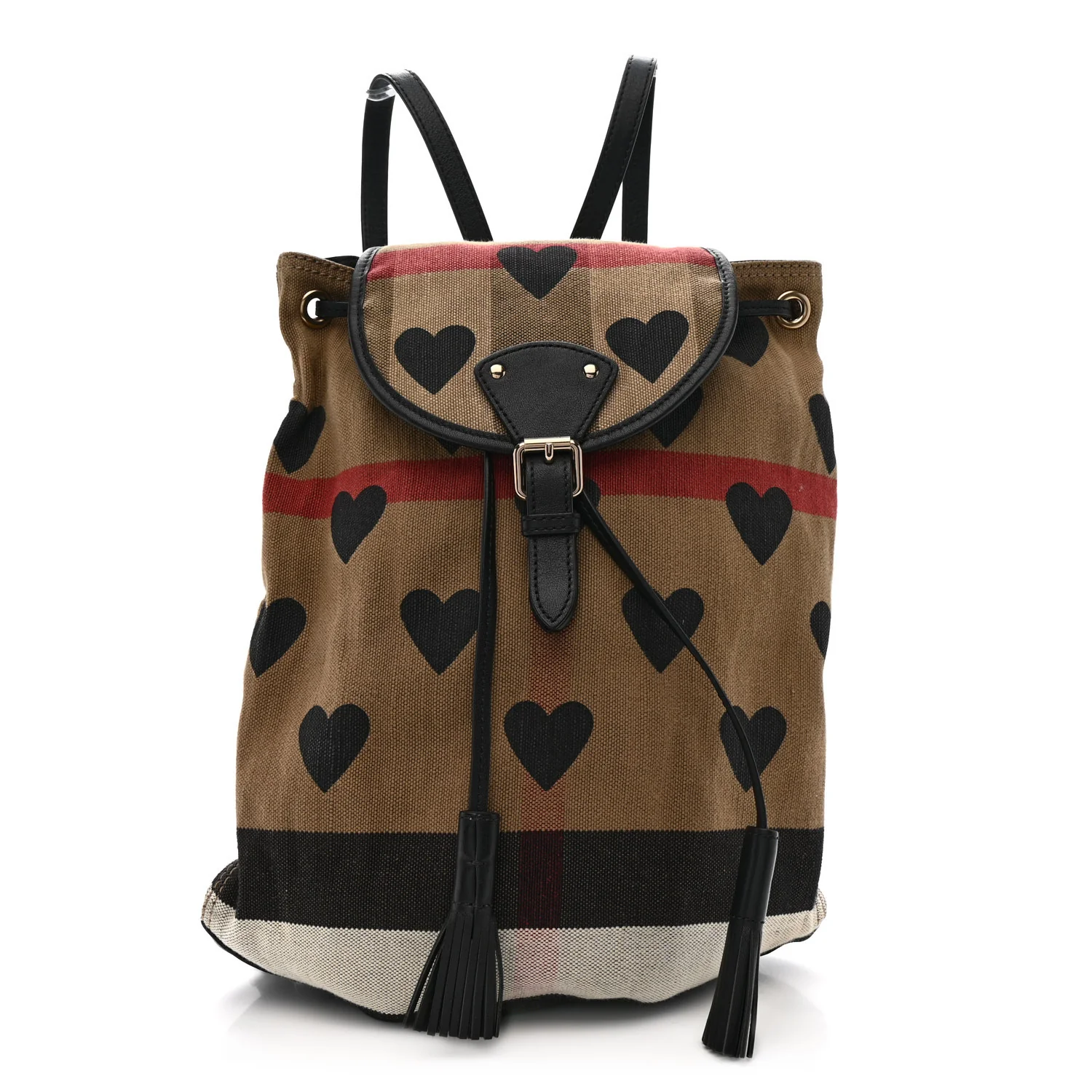 Overdyed Canvas Mega Check Heart Print Medium Chiltern Backpack Black