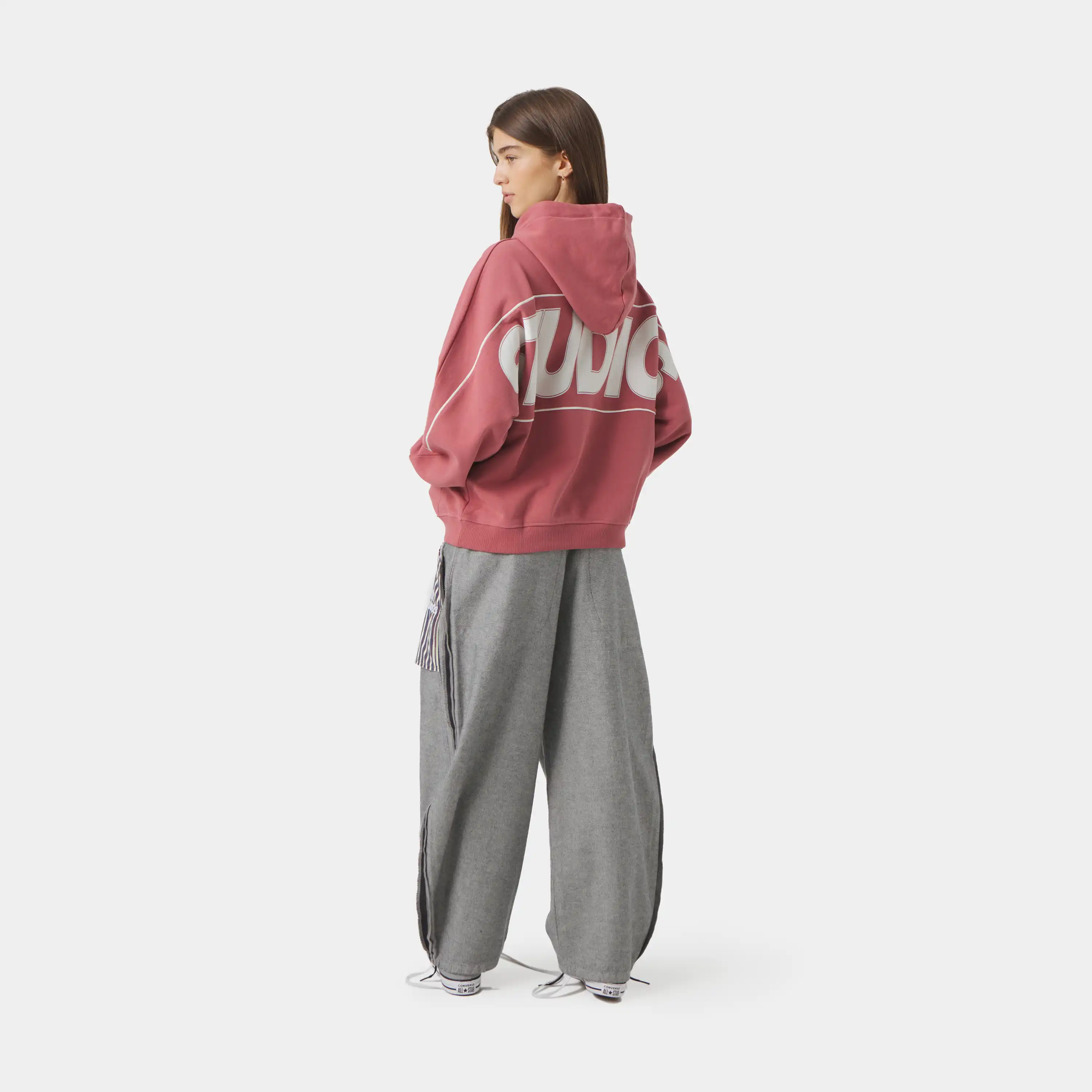 Crossline Red Oversized Hoodie