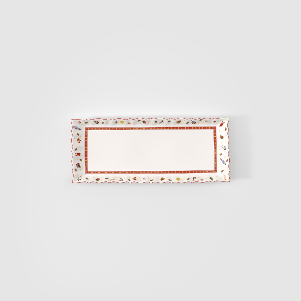 Toy's Delight Serving Platter - Red, Premium Porcelain