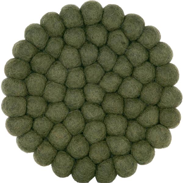 Dakota gryteunderlag i ull 19x19x2,5 cm olivengrønn