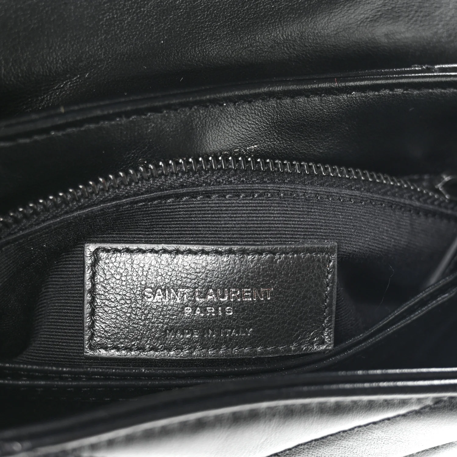 Calfskin Y Quilted Monogram Monochrome Toy Loulou Crossbody Bag Black