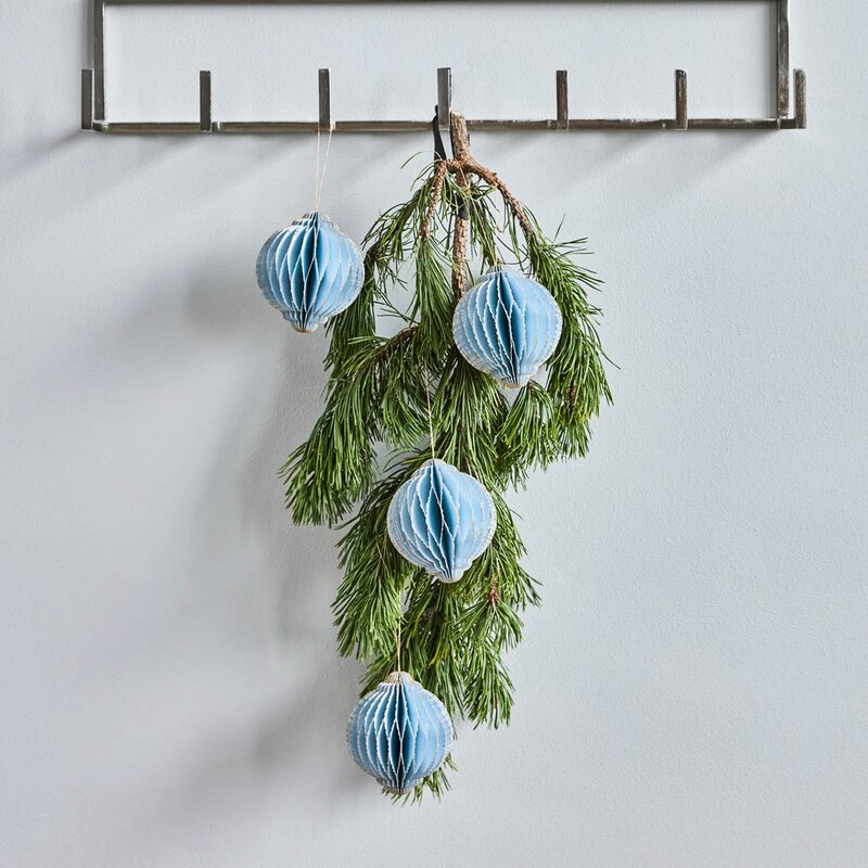 Alsta julepynt 4 stk lyseblå