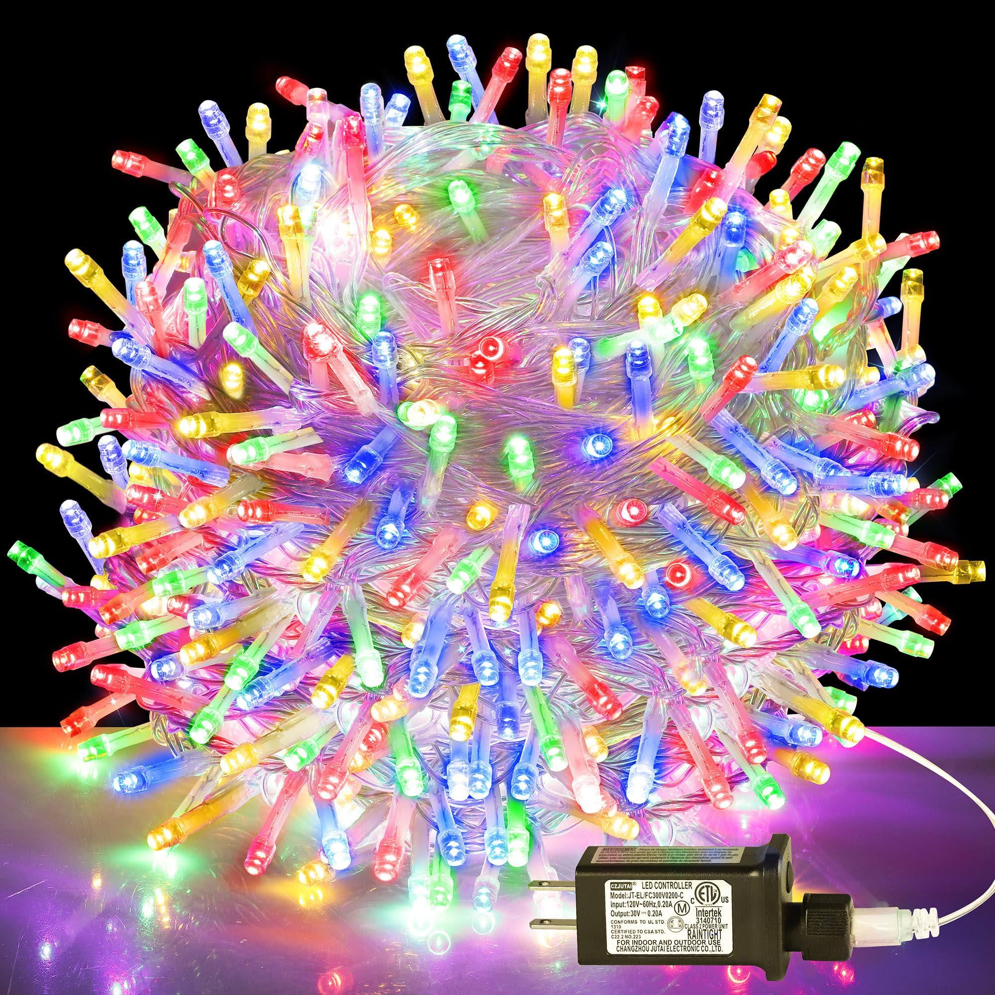 kemooie 500 LED Christmas Lights, 164ft 8 Lighting Mode Plug in Christmas Tree Lights, Waterproof Extra Long String Lights for O